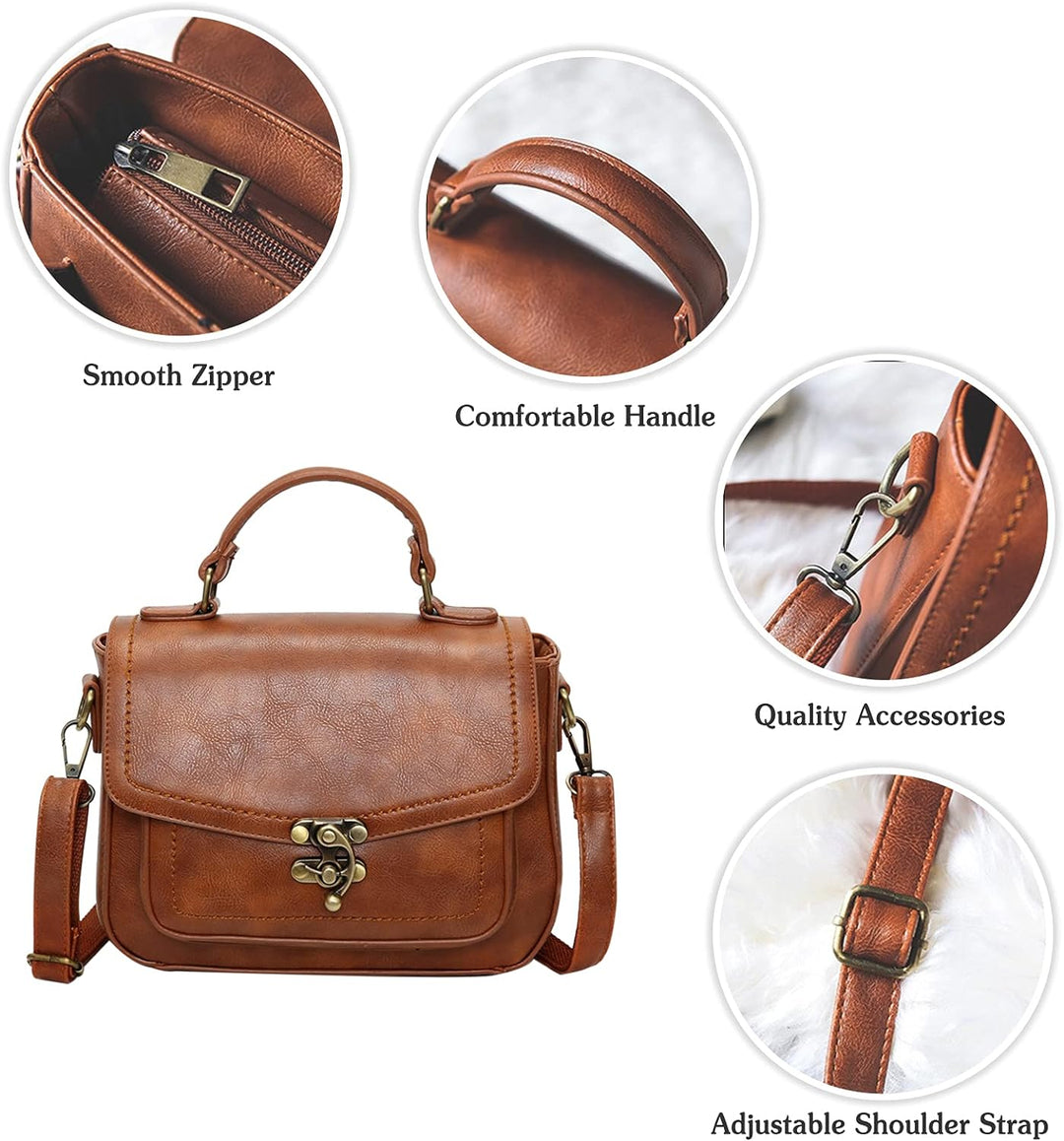 PORRASSO Umhängetasche Damen Schultertasche Retro Handtasche Schulterbeutel für Reise Dating Einkauf