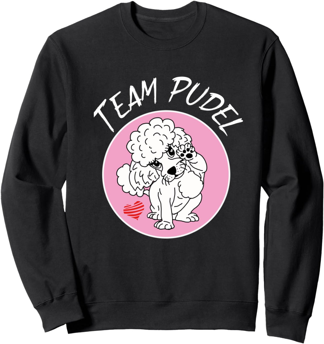 süsses Pudelmotiv weisser Pudel im Comicstyle - Team Pudel Sweatshirt
