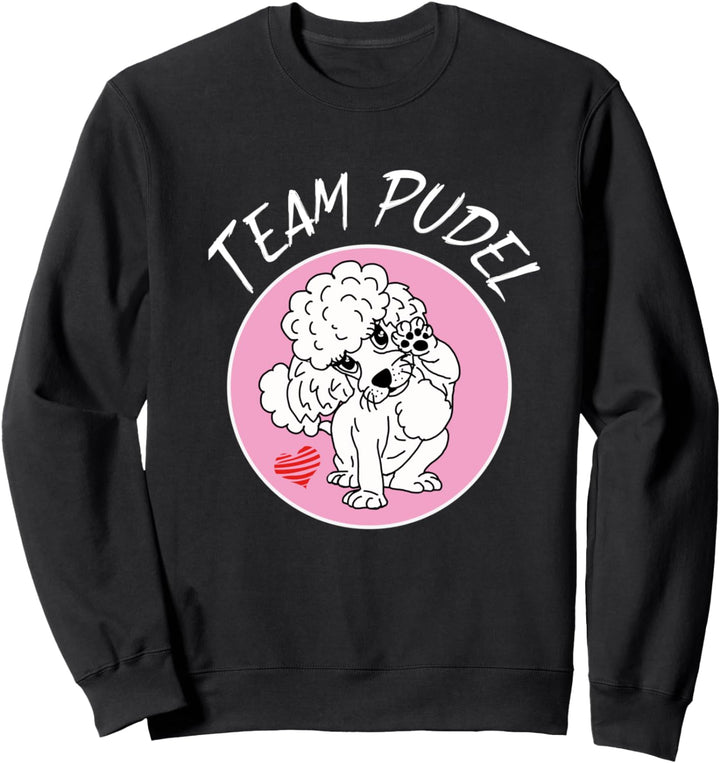 süsses Pudelmotiv weisser Pudel im Comicstyle - Team Pudel Sweatshirt