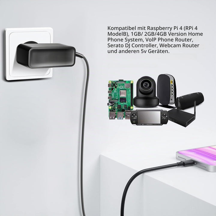 KFD Netzteil 5V 3A USB C Ladegerät für WiiM Pro Plus AirPlay 2 Receiver, Fender x Teufel ROCKSTER GO