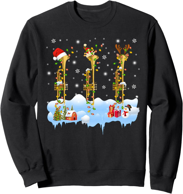 Santa ELF Rentier Trompete Musikinstrumente Musiker Sweatshirt