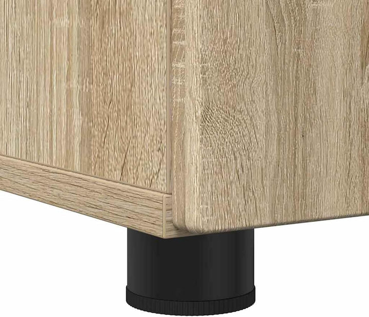 Homgoday Badezimmerschrank Sonoma-Eiche 61x35x64 cm, Holzwerkstoff &amp; Metall, für innen, 2 Türen Mode