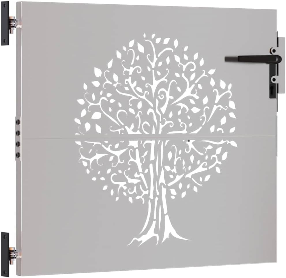 vidaXL Gartentor, Gartentür mit Bambus-Design, Abschliessbar Hoftor Eingangstor für Garten Terrasse,