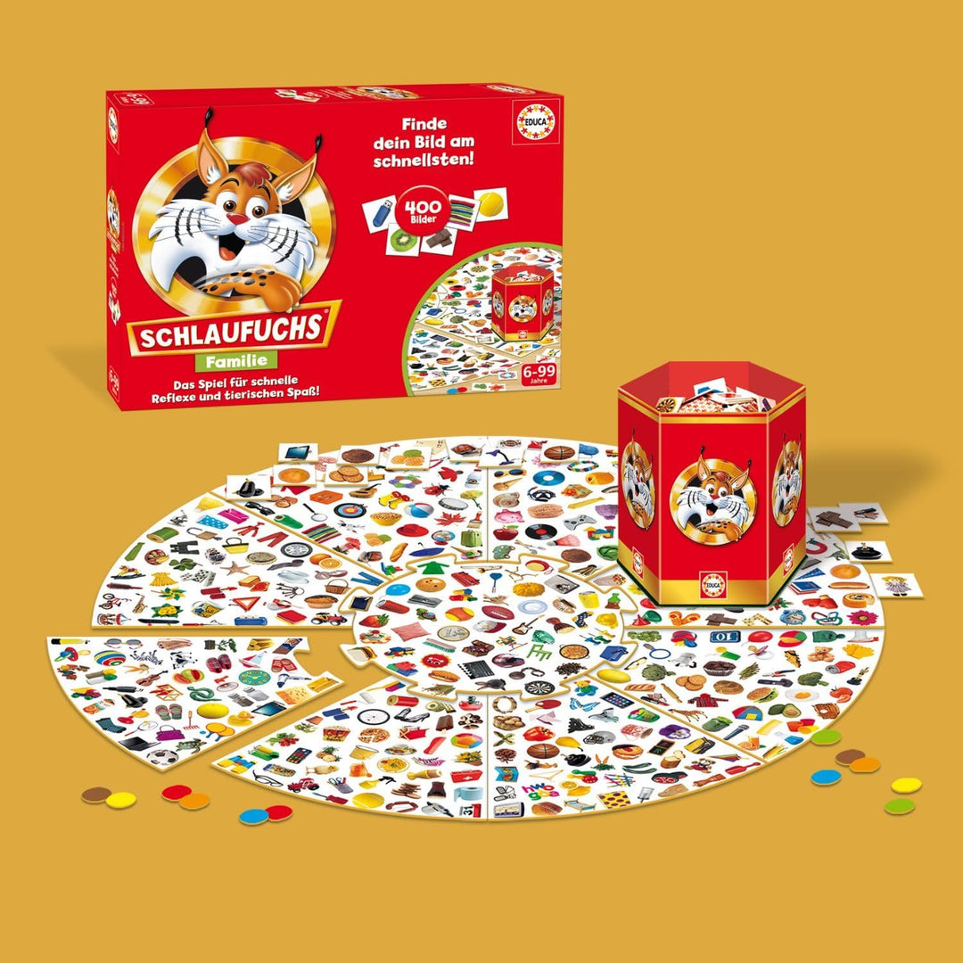 Educa - Spiel Schlaufuchs Familie | Kinderspiel | Kartenspiel | Spass für die ganze Familie | Kinder