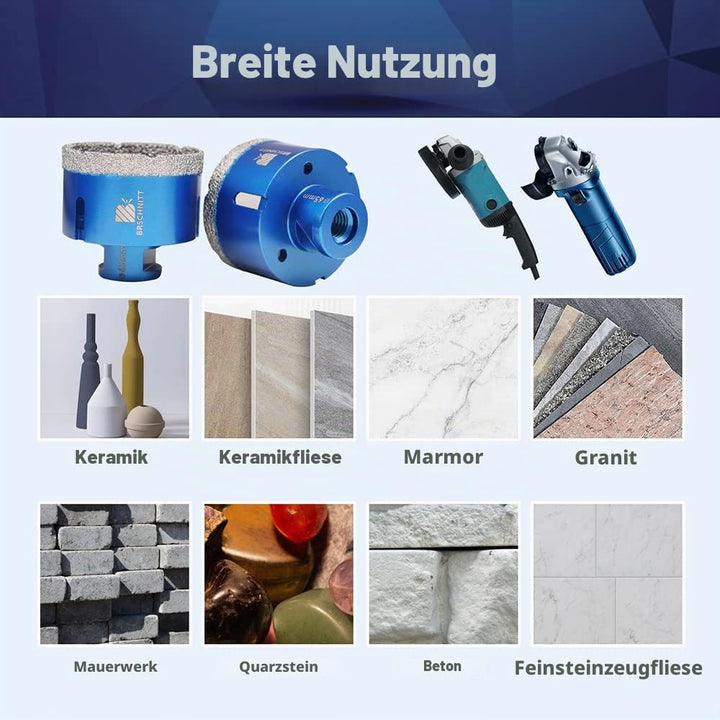 Diamant Fliesenbohrer 65mm - M14 Diamantbohrer Lochsäge für Fliesen Porzellan Keramik Marmor Granit
