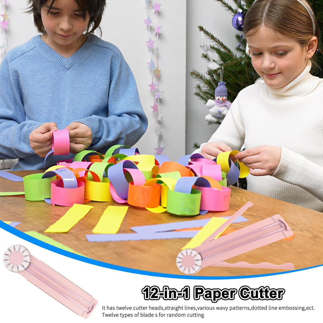 Kantenschneider für Papierarbeiten,12-in-1Schneidemaschine Papier Mit Schnittlinienführung Und Seite