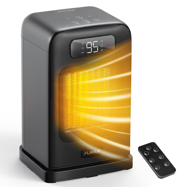 Heizlüfter Energiesparend, 1500W PTC Keramik Heizlüfter Leise, 26cm Elektroheizung mit Thermostat &