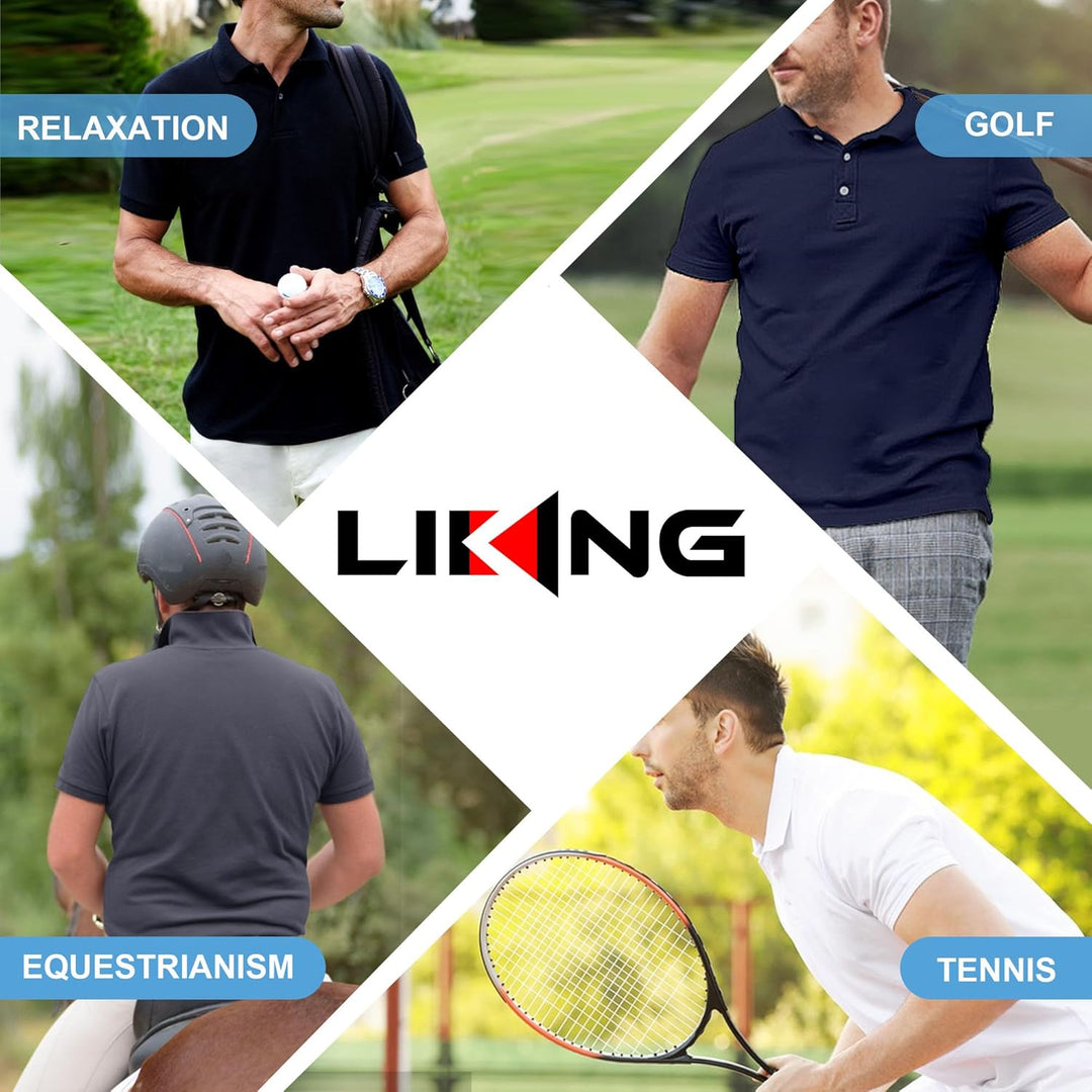 LiKing Herren Polo Shirts Baumwolle 3er Set Poloshirt Männer Hemd T-Shirt Kurzarm Shirt Einfarbig Ca