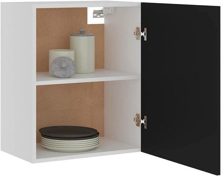 homiuse Hängeschränke 2 STK. Schwarz 50x31x60 cm Holz KüChenschrank HäNgeschrank KüChe Vorratsschran