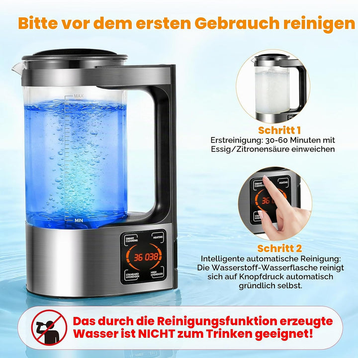 Jradse Wasserstoffgehaltener Wassergenerator, 2 l, tragbar, wasserstoffreich, mit PTC-Heizung, LED-B