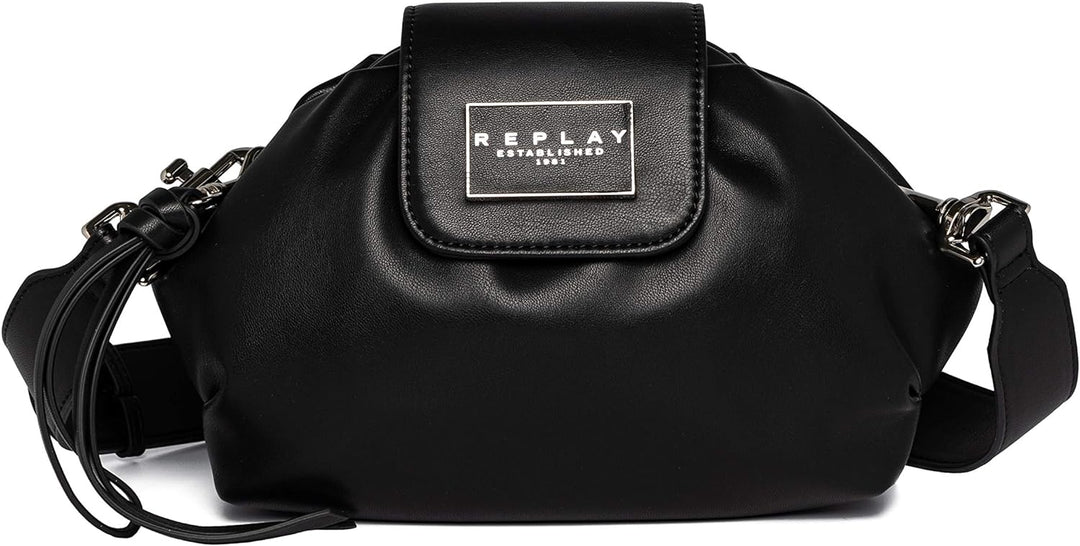 Replay Damen Umhängetasche mit Charm-Detail UNIC 098 Black, UNIC 098 Black