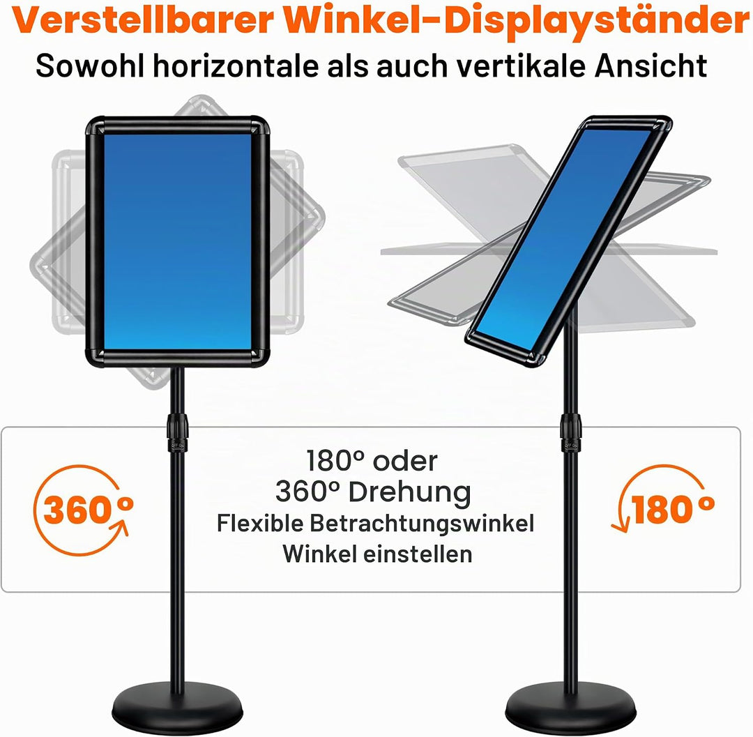 VAIIGO A3 Infoständer Höhenverstellbar Aluminium DIN A3 Plakatständer Informationsständer Präsentati