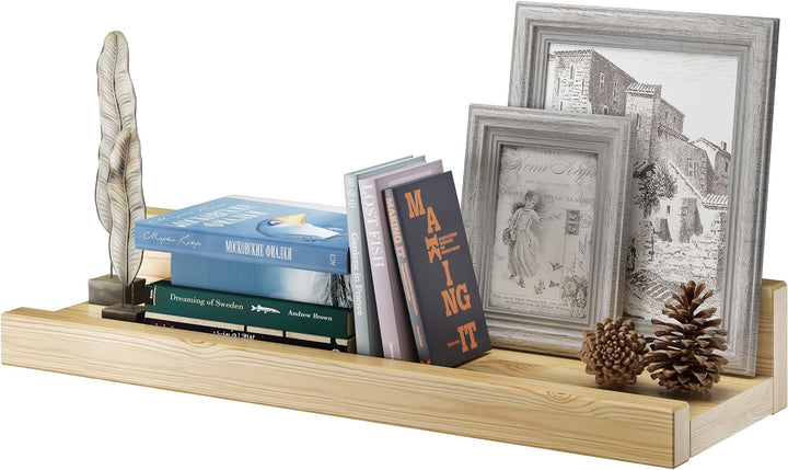 Erst-Holz Wandregal Massivholz Kiefer Fotoleiste für Bilder Bücher und Deko 90.82-11