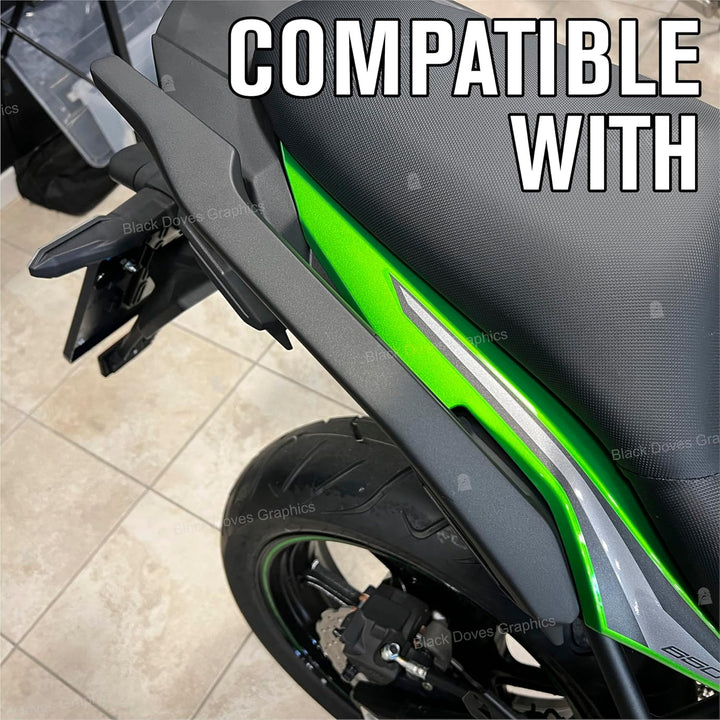 Harzbeschichtete 3D-Aufkleber Schutz kompatibel mit/Ersatz für Kawasaki Versys 1100 SE 2025 Metallic