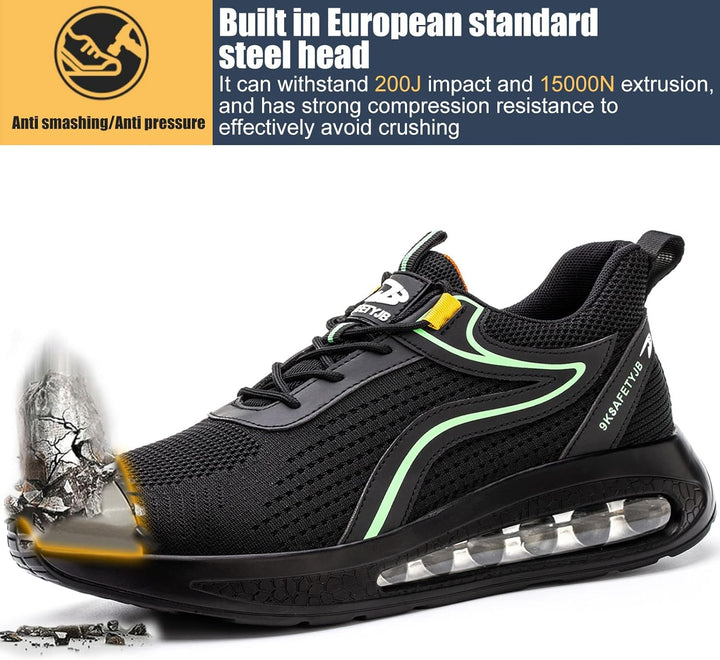 OBQcare Sicherheitsschuhe Arbeitsschuhe Herren S3 Sicherheitsschuhe Damen Leicht Stahlkappenschuhe r
