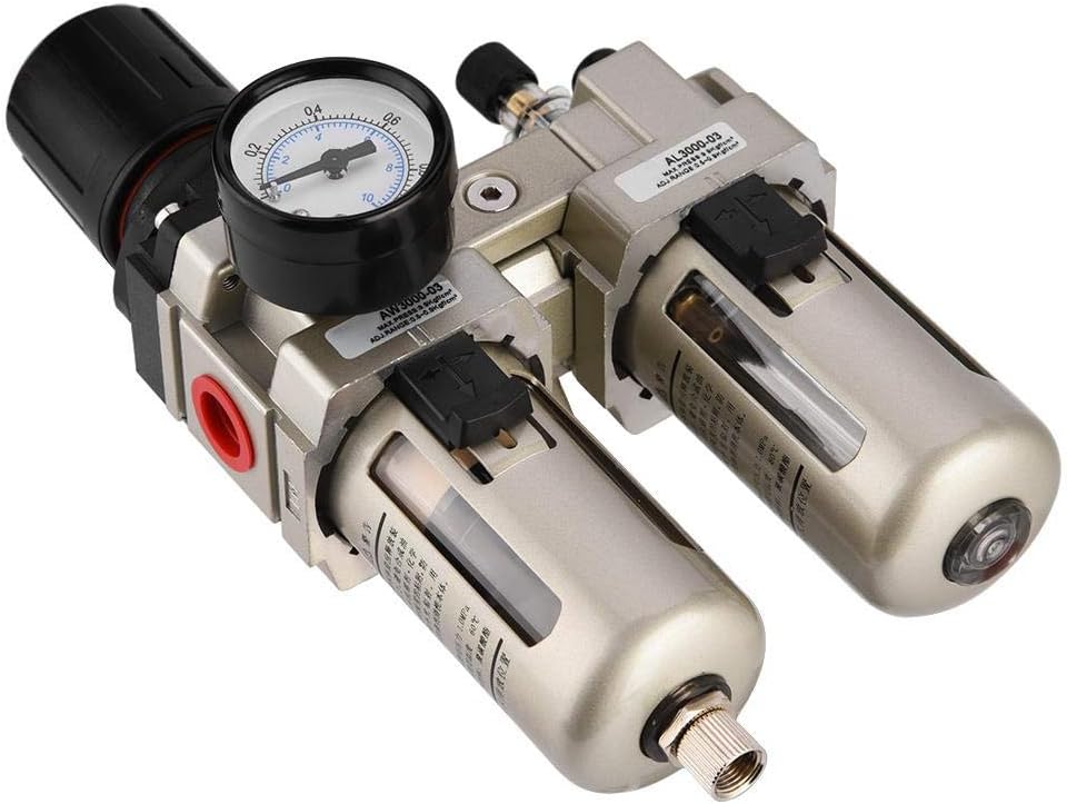 Yosoo Health Gear Wartungseinheit Druckluft 3/8" öler wasserabscheider, Luftfilterregler, AC3010-03