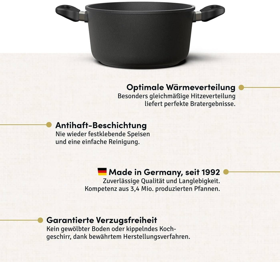 Hoffmann Topfset Induktion mit Glasdeckel, 6-teilig I Set alle Herdarten auch Induktion I Töpfe Made