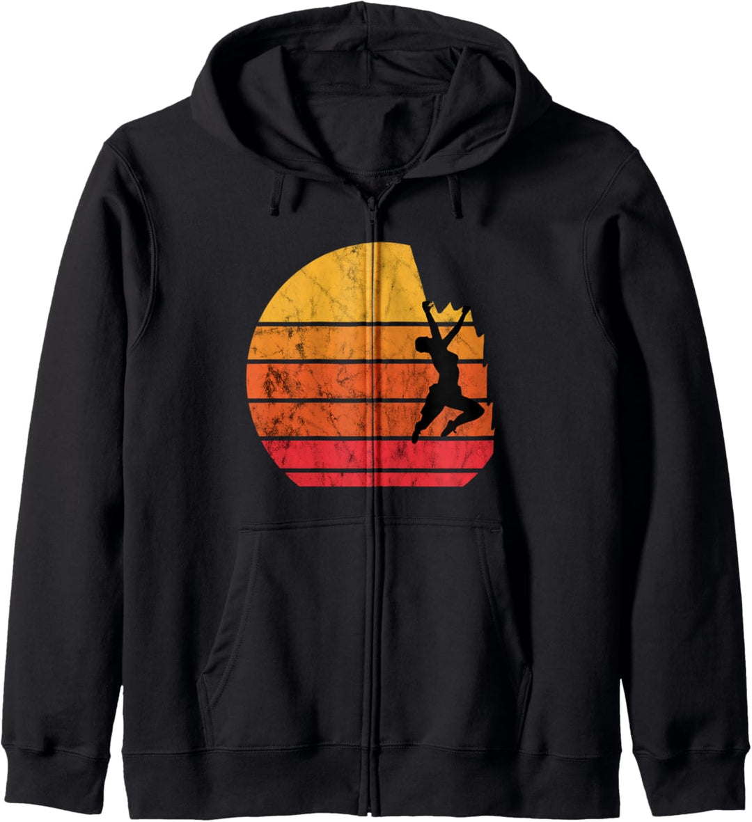 Bergsteiger Vintage Retro Sunset Bouldern Felswand Kletterer Kapuzenjacke