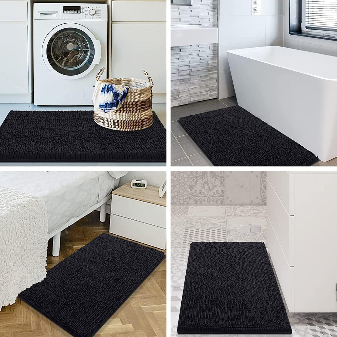 Homaxy rutschfeste Badematte Chenille Badezimmerteppich Mikrofaser Badteppich Saugfähige Hochflor Ba