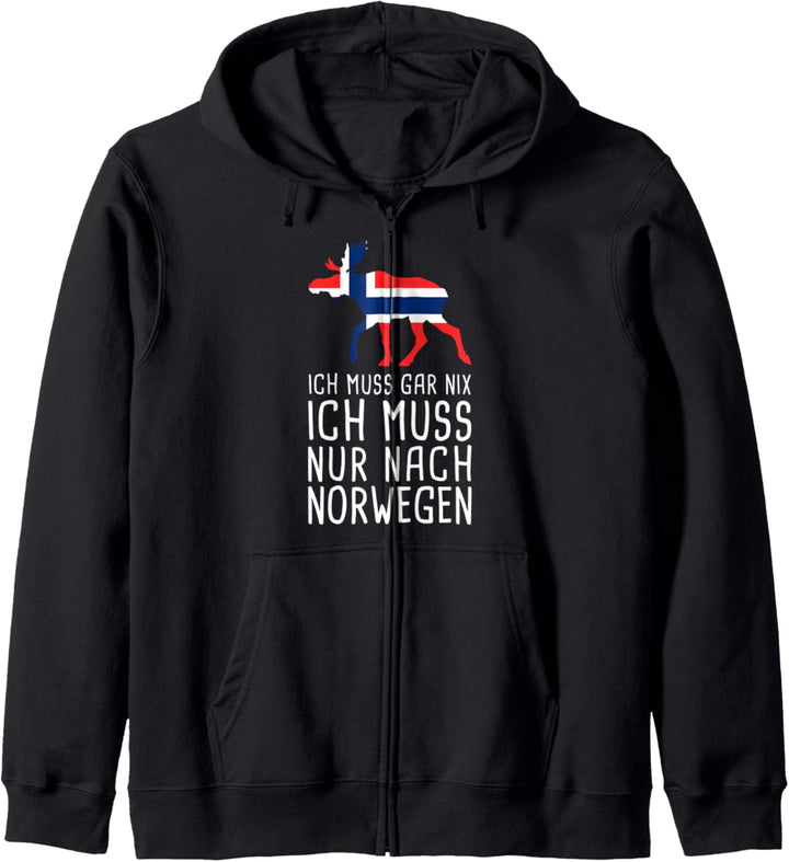 Ich Muss Gar Nix Ich Muss Nur Nach Norwegen Kapuzenjacke