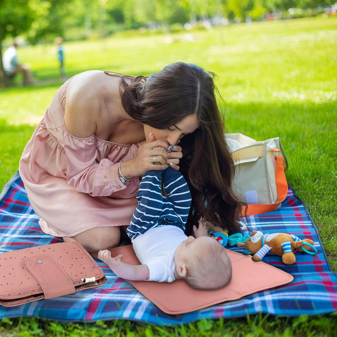 Jubi® Baby Windeltasche mit Wickelunterlage für unterwegs mit extra viel Platz - Kleine Wickeltasche
