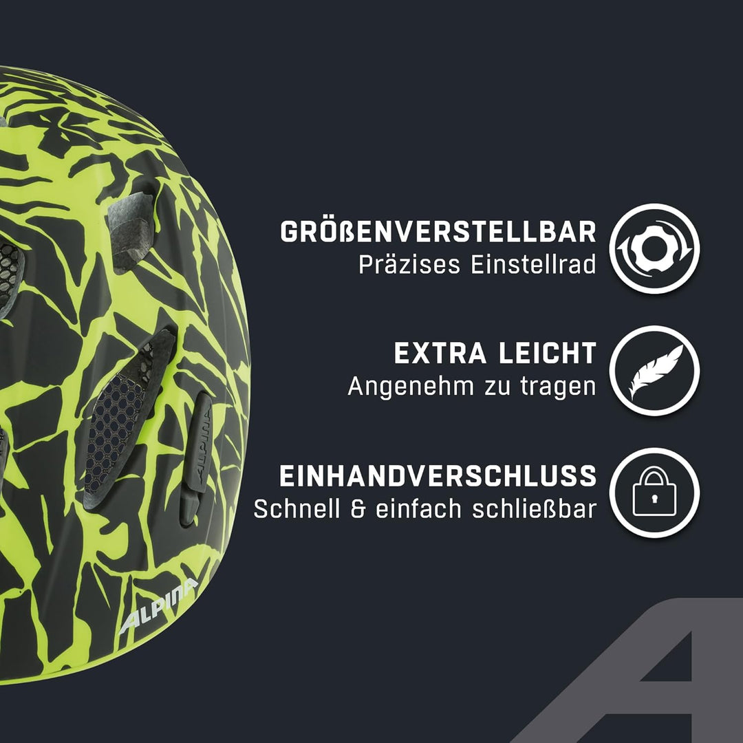 ALPINA XIMO L.E. - Leichter, Sicherer & Bruchfester Fahrradhelm Mit Optionalen LED-Licht Für Kinder