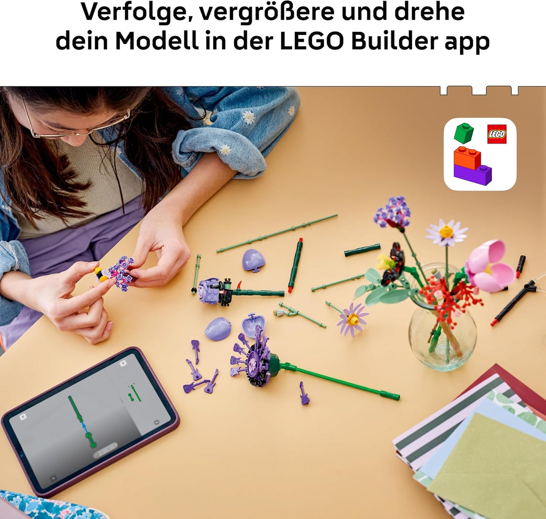 LEGO Botanicals Editions Olivia Rodrigos Blumenstrauss - 11 künstliche Blumen mit Rosen &amp; Tulpen - Z