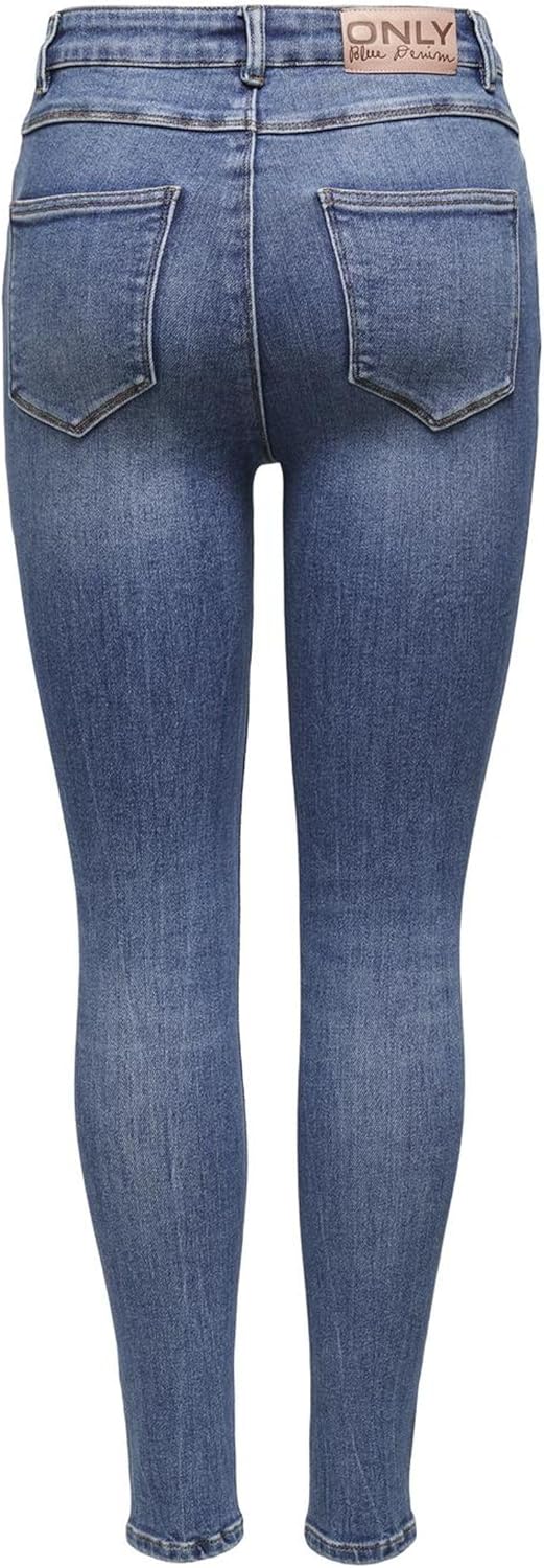 ONLY Female Skinny Jeans ONLMila Life HW Ankle Skinny Fit Jeans 25W / 30L Blau (Medium Blue Denim),