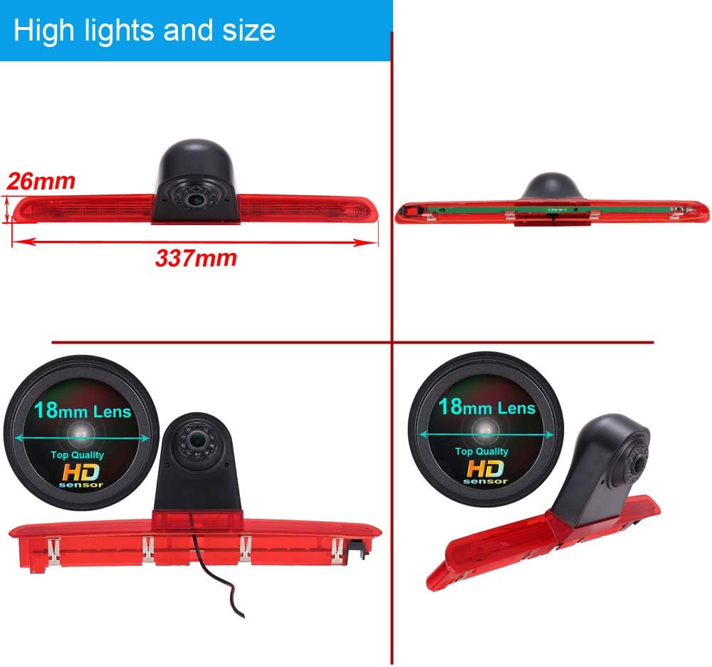 HD 1280 * 720 Pixel Heckklappe Hochdach Bremsleuchte Rückfahrkamera im 3. Bremslicht Stoplampe Rückf