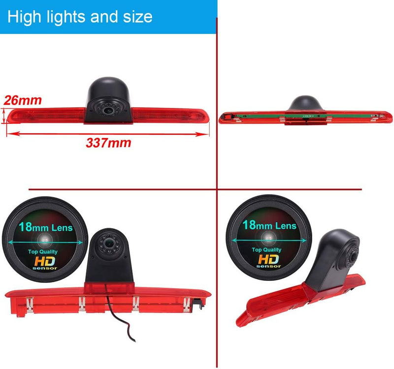 HD 1280 * 720 Pixel Heckklappe Hochdach Bremsleuchte Rückfahrkamera im 3. Bremslicht Rückfahrsystem+