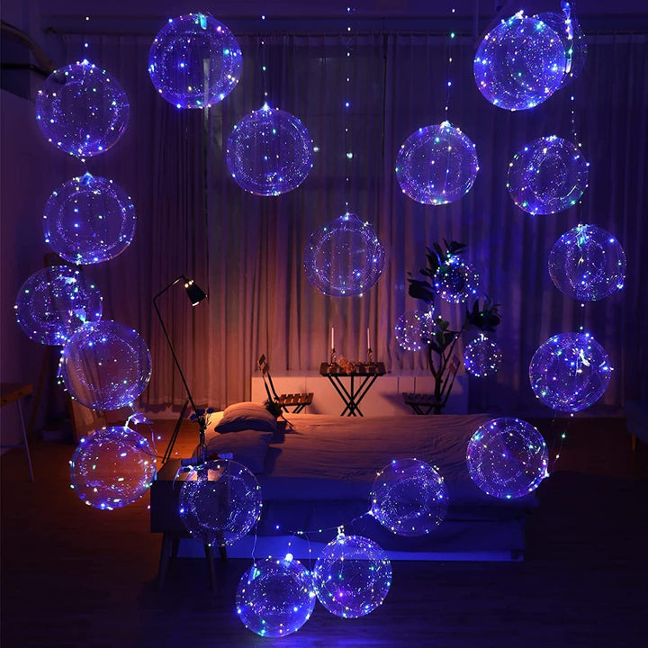 10 Pack Leuchtende Luftballons, LED Luftballons Bunt Transparente Bobo ballon, Wiederverwendbare bal
