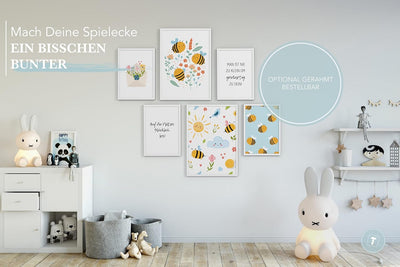 Papierschmiede® Bilder Kinderzimmer Kids Mood Poster Set Bienen, Kinderzimmer Bilder Babyzimmer Deko