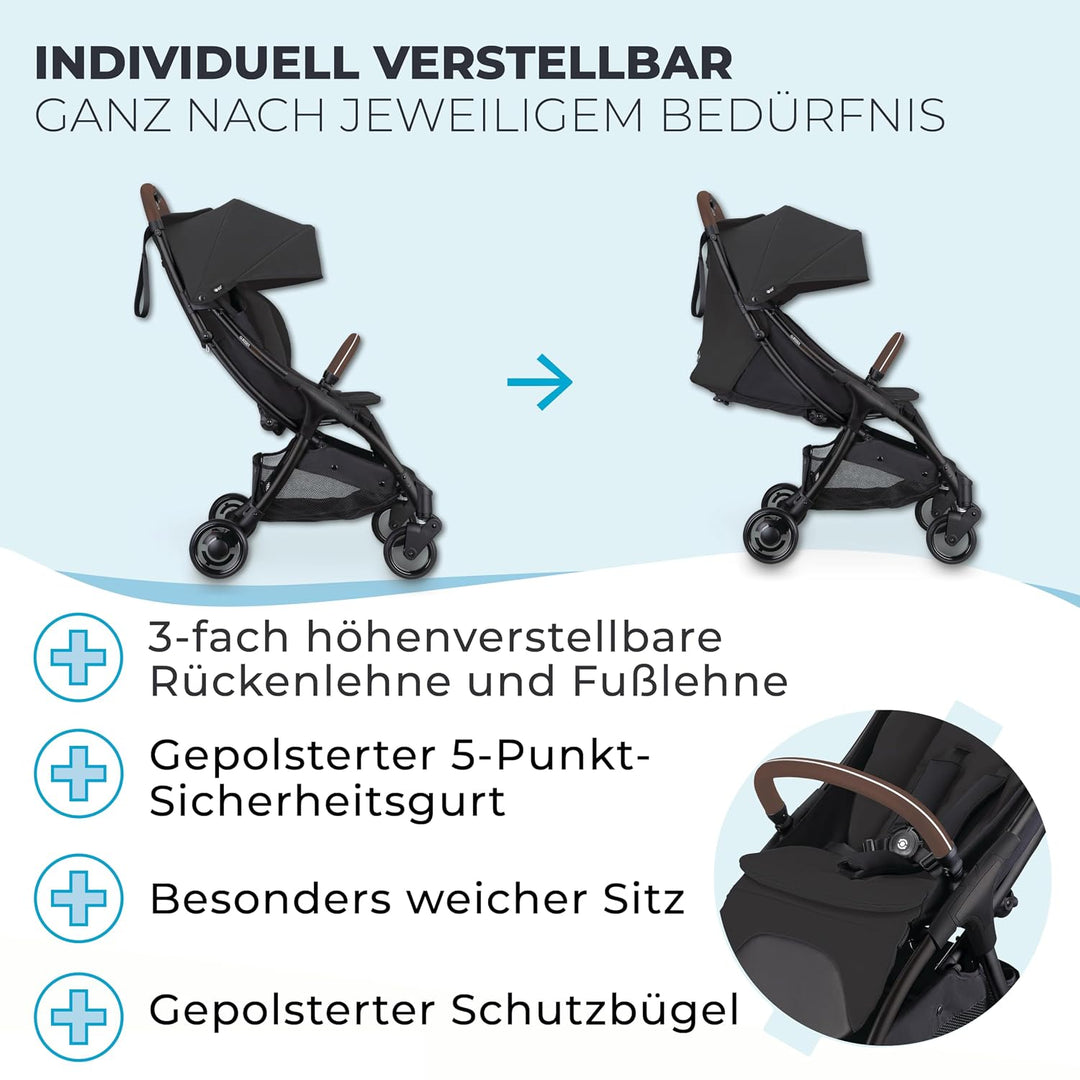 GLOBBER STROLL LITE Kinderwagen – Baby Stroller bis 22 kg - Buggy klein zusammenklappbar - Reisebugg