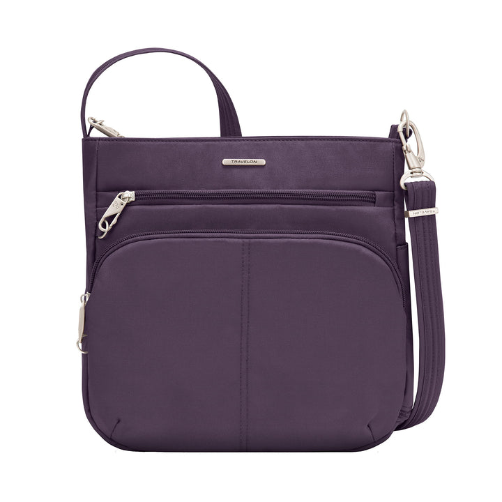 Travelon Klassische N/S-Umhängetasche mit Diebstahlschutz Einheitsgrösse Violett, Einheitsgrösse Vio