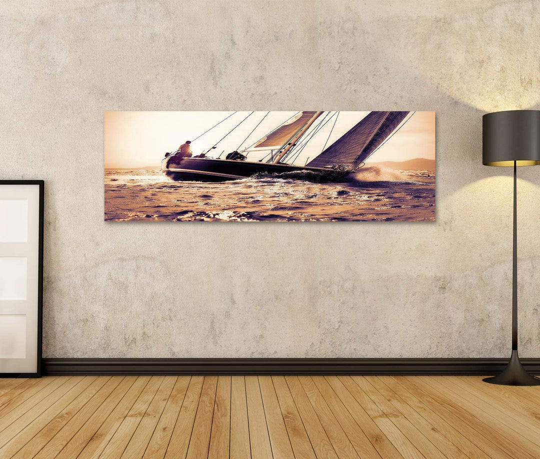 islandburner Bild auf Leinwand Segelboot Segeln Sonnenuntergang Bilder Wandbilder Poster Leinwand 12