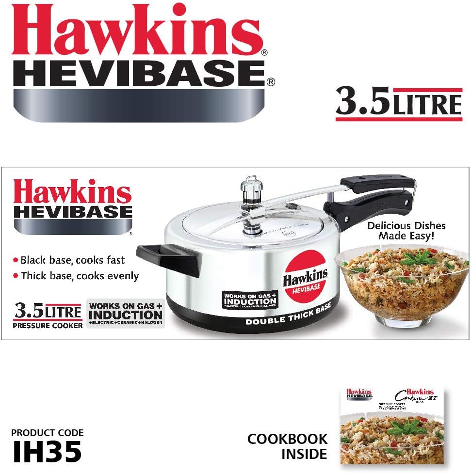 Hawkins Hevibase IH35 Schnellkochtopf, Aluminum, Silver 3.5 Liters, 3.5 Liters