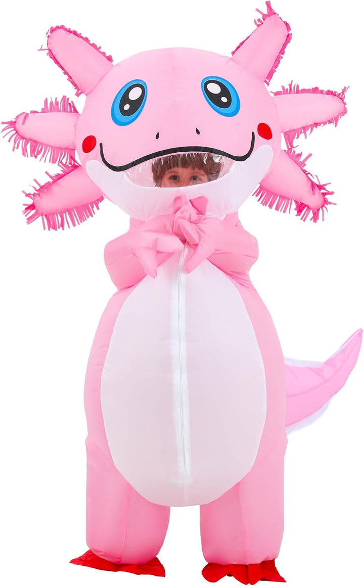 JOYBRO Aufblasbares Axolotl Kostüm, Lustiges Axolotl Kostüm, Perfekt für Halloween, Karneval, Cospla