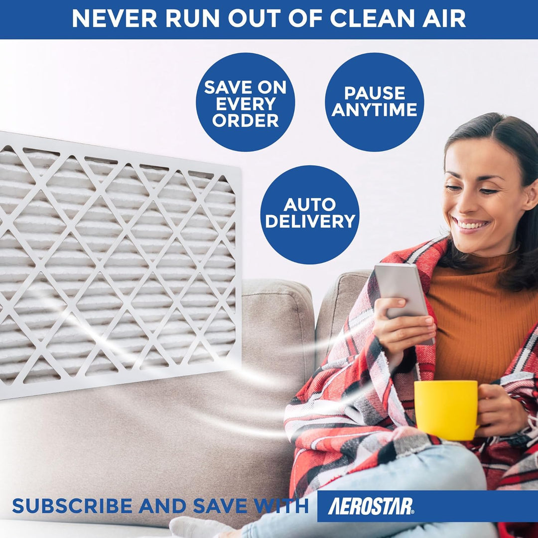 Aerostar 16 x 25 x 1 MERV 11 Plissee-Luftfilter, AC-Ofen-Luftfilter, 6 Stück (tatsächliche Grösse: 3