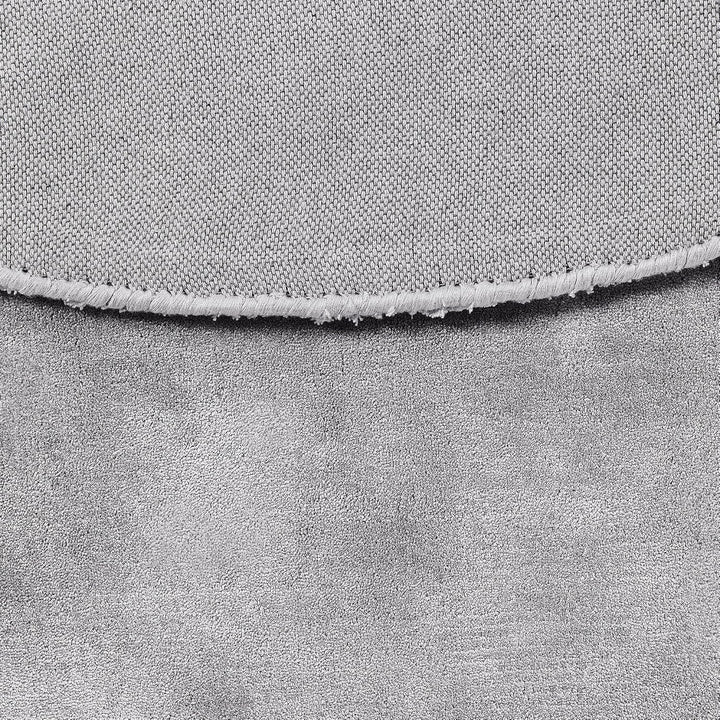 Teppich Viskose helles Grau rund 140 cm einfarbig handgewebt Kurzflor Gesi II
