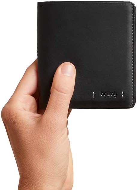 Bellroy Note Sleeve – Premium Edition - Black (Schlanke Leder Brieftasche) Schwarz, Schwarz