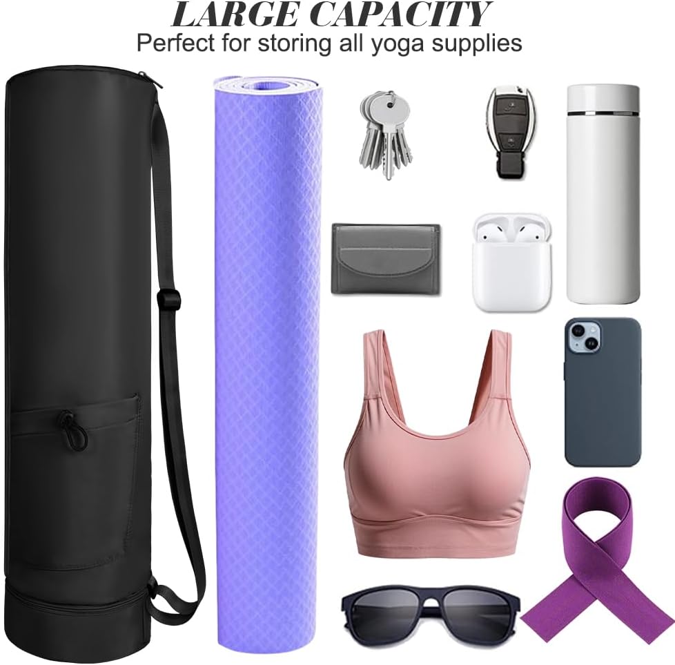 Yogatasche, Yogamatte Tasche, Sporttasche Damen mit Nassfach & Flaschentasche, Verstellbarer Schulte
