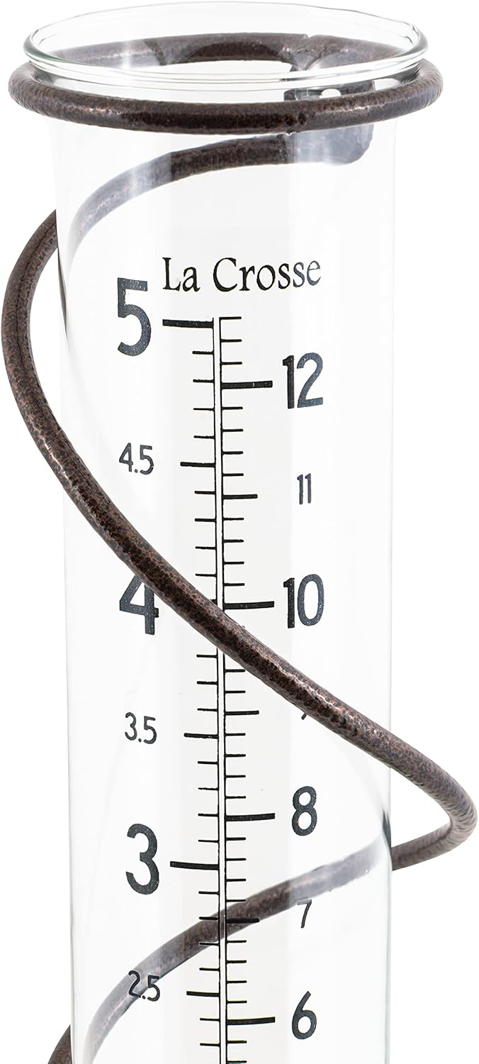 La Crosse 704-08967-INT Regenmesser aus Glas, 12,7 cm, Braun, Braun
