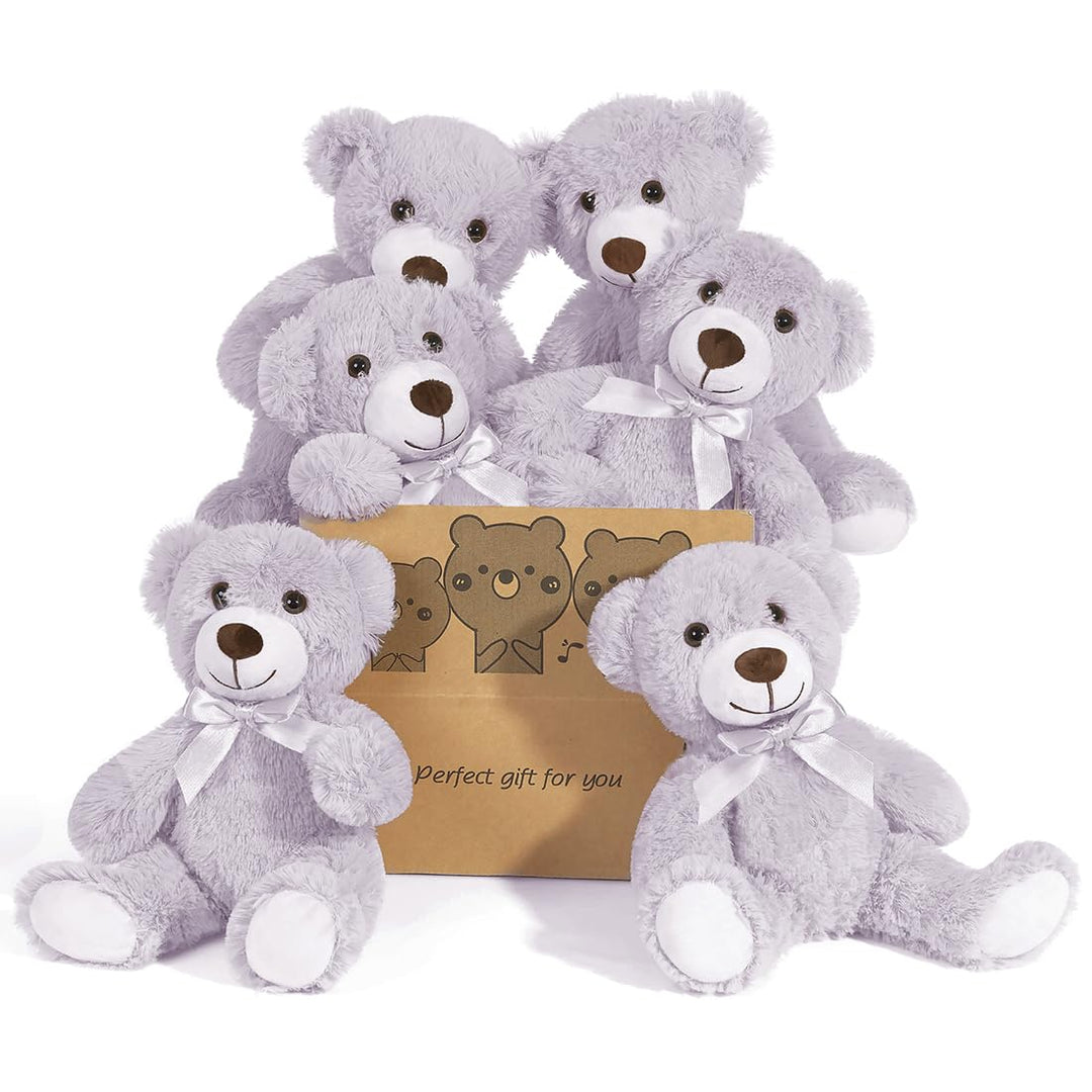 SNOWOLF 6er Pack Teddybär Plüsch Nette Gefüllte Tier Spielzeug Kissen Bär Puppe Geschenk für Kinder