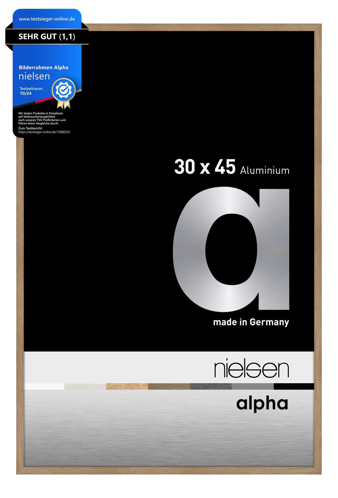 nielsen Aluminium Bilderrahmen Alpha, 30x45 cm, Eiche Eiche 30 x 45 cm, Eiche 30 x 45 cm