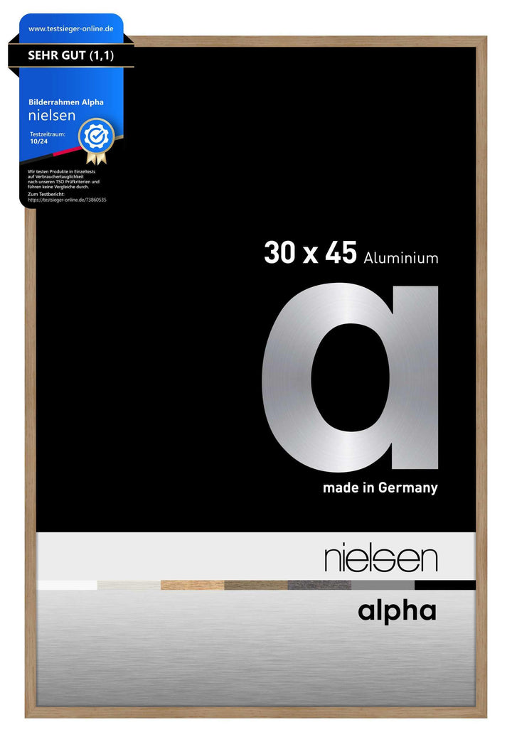 nielsen Aluminium Bilderrahmen Alpha, 30x45 cm, Eiche Eiche 30 x 45 cm, Eiche 30 x 45 cm