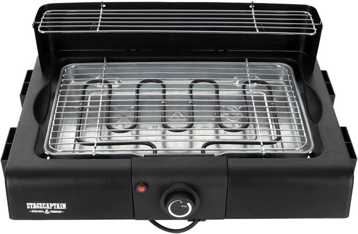 Stagecaptain EBBQ-2000 Elektrogrill 2000W - 3in1 Grill - Tischgrill, Standgrill mit Grillrost und Gr