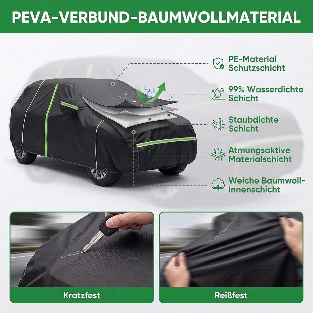 Size XL Car Tarpaulin Tarpaulin for Winter Outdoor &amp; Indoor - Waterproof Car Garage PEVA Zip and Ref