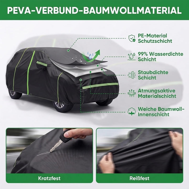 Size XL Car Tarpaulin Tarpaulin for Winter Outdoor &amp; Indoor - Waterproof Car Garage PEVA Zip and Ref