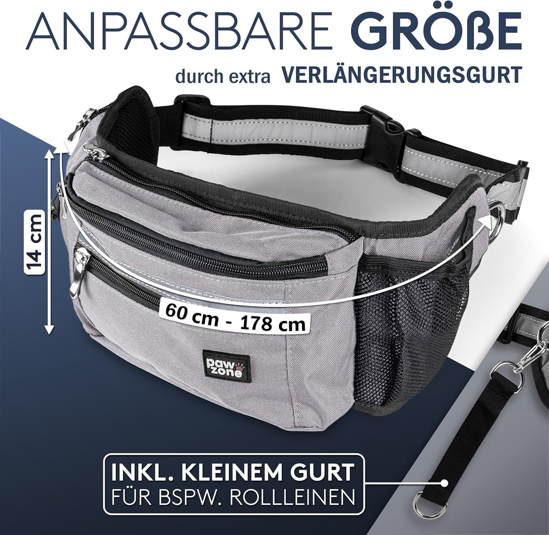PAWZONE Futterbeutel Hunde - Leckerlibeutel für Hunde - Bauchtasche für Hunde Zubehör - Leckerlitasc