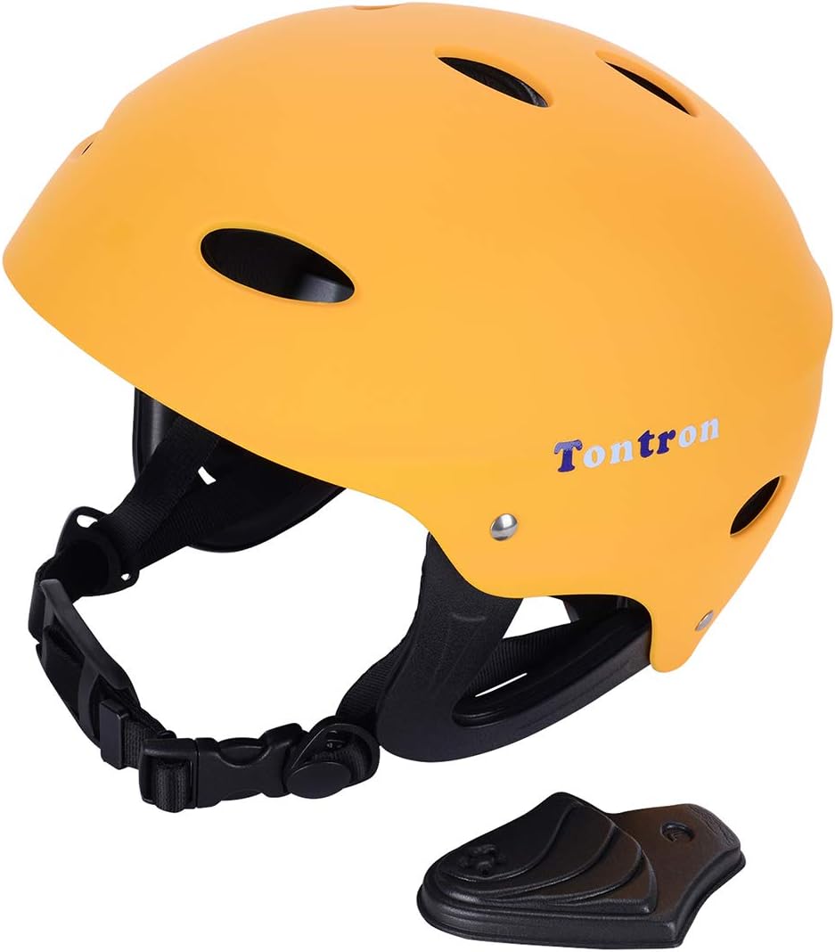 Tontron Wakeboard Kajak Kitesurf Wassersport Helm Matte Gelb L, Matte Gelb L